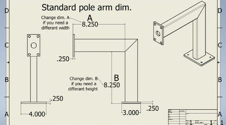 Fixed Transducer Pole (Custom Arm Option Available)