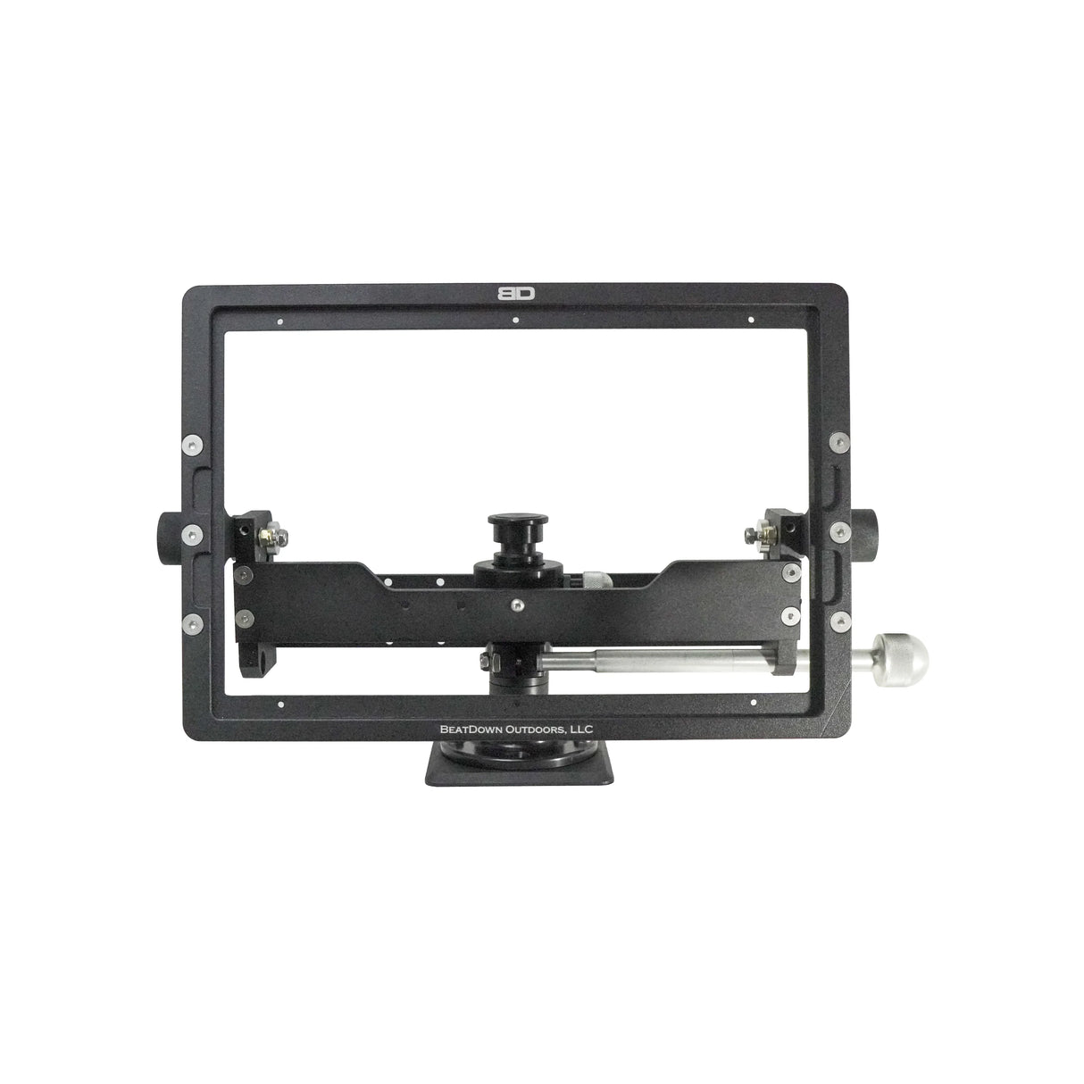 Straight front view of Garmin 9000 cradle with short mount and adjustment handle