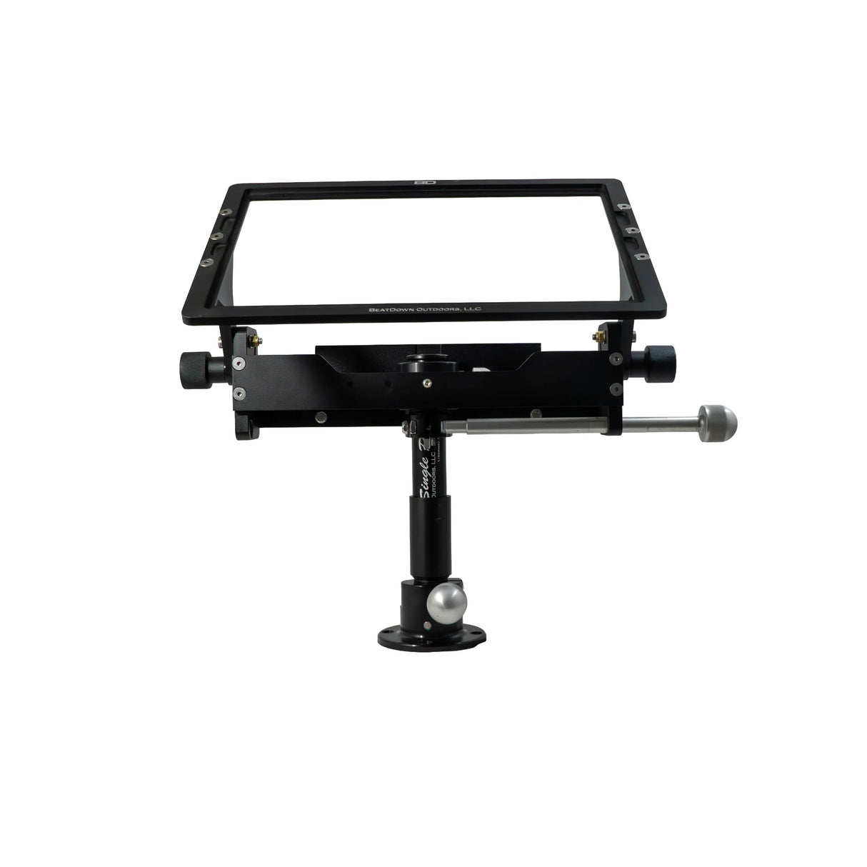 Rear angled view of Garmin 9000 Short Mount with cradle and adjustment hardware