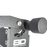Close-up of Garmin 9000 BeatDown adjustment knob and cradle side hardware