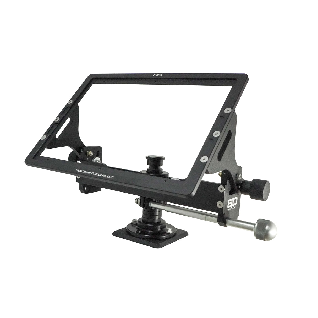 Angled front view of Garmin 9000 cradle on Ultimate Single Pole Short Mount