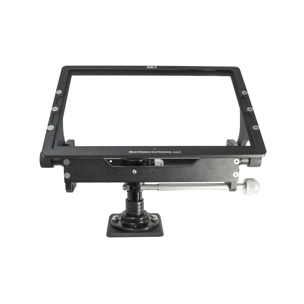 Garmin 9000 cradle front view with side knobs and short mount hardware