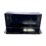 Straight front view of Pelican Light Plate with glossy black finish and mounting holes