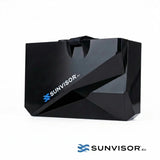 Sunvisor fish finder screen shade front view with black protective visor design